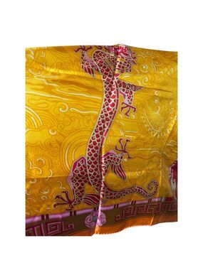 Cartier Silk Double Dragon Scarf/ Shawl 34"must de Cartier Scarf in Box